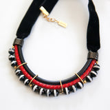 Black and Red Velvet Necklace