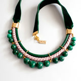Green Malachite Velvet Necklace