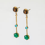 Emerald & Aqua Chalcedony Earrings