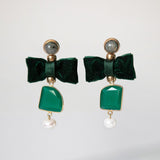 Emerald Bow Earrings
