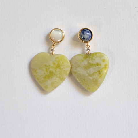 Hearts DUO Lemon Earrings
