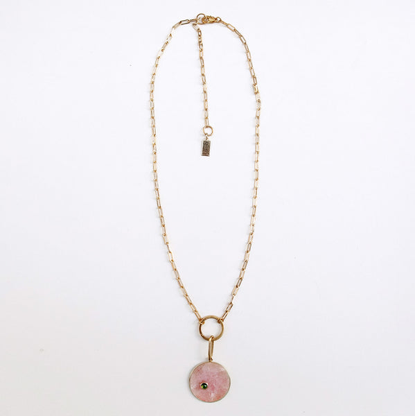 Breeze Charm Necklace in pink